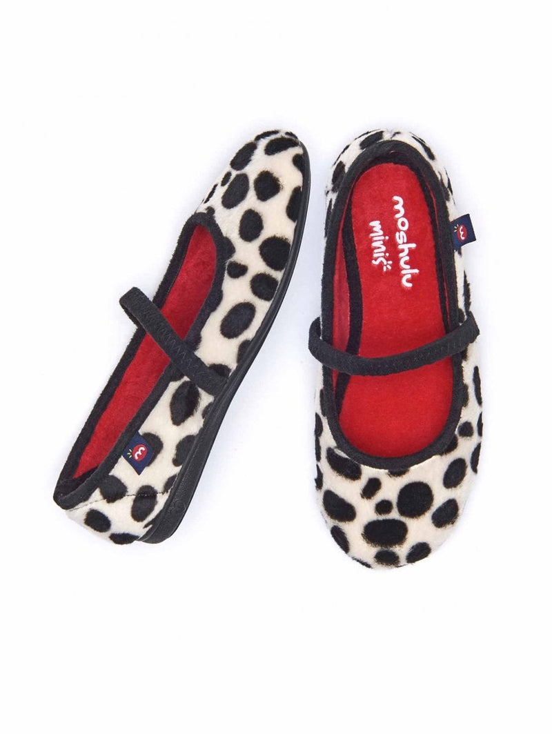 White / Black kids animal patterned slippers - MINI LEONA DALMATIAN
