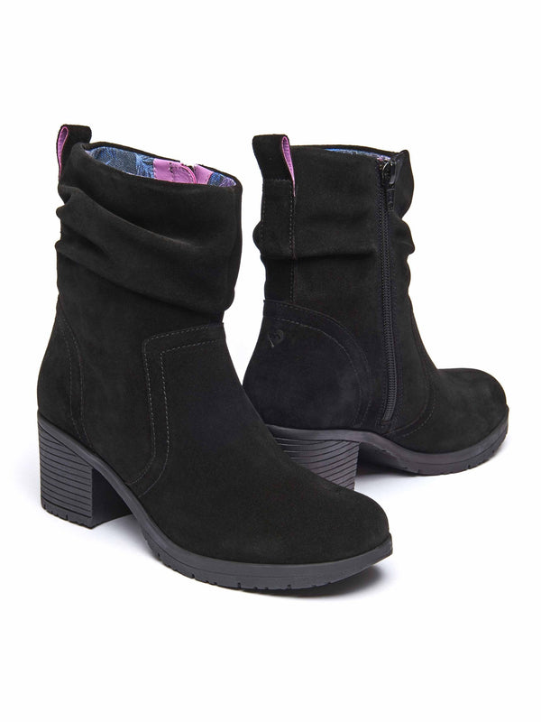 Black heeled suede ankle boots - TAYLOR 3 BLACK
