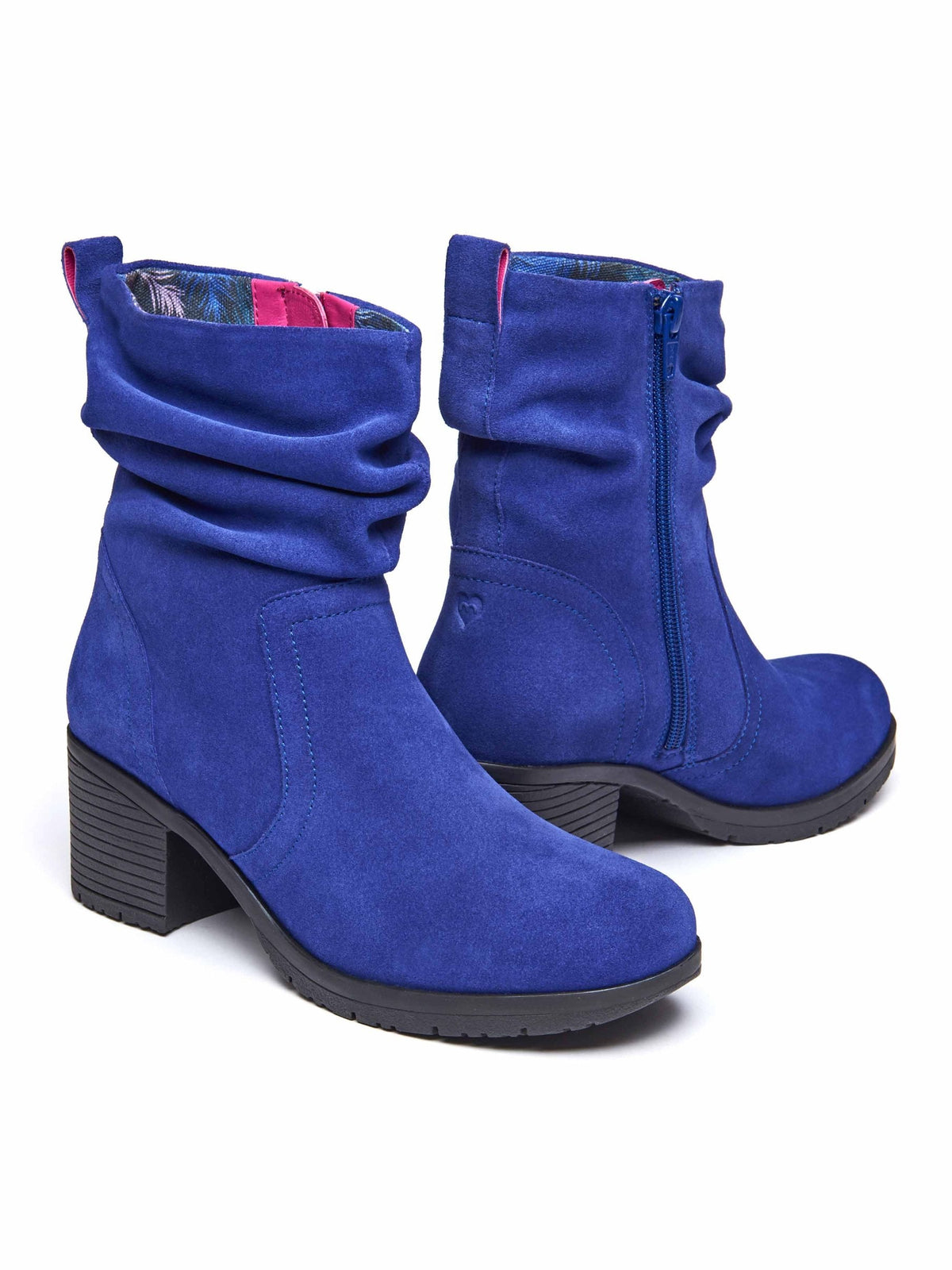 Blue heeled suede ankle boots - TAYLOR 3 ROYAL BLUE