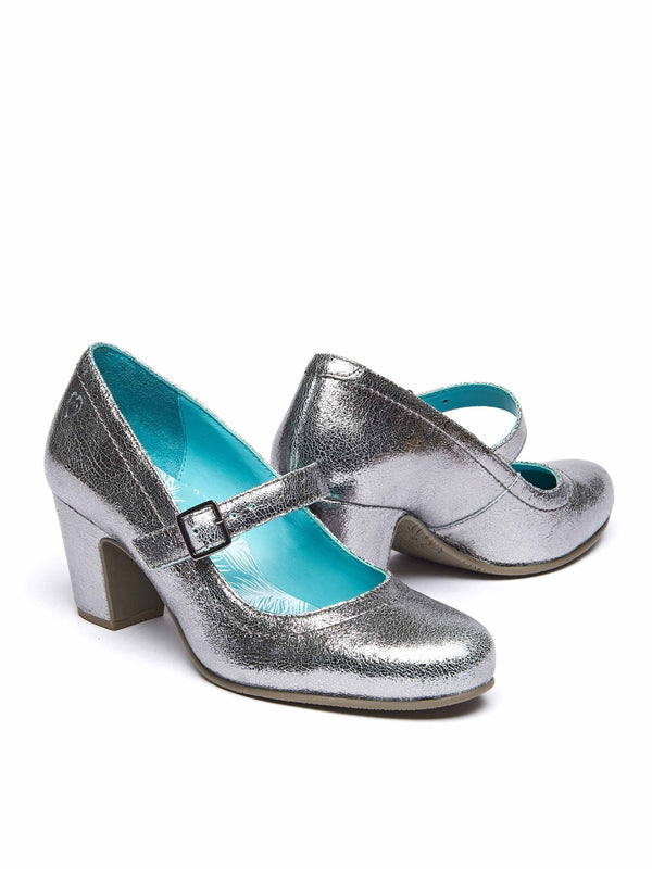 Metallic Mary Jane leather bar shoes - BIAMBI SILVER METALLIC