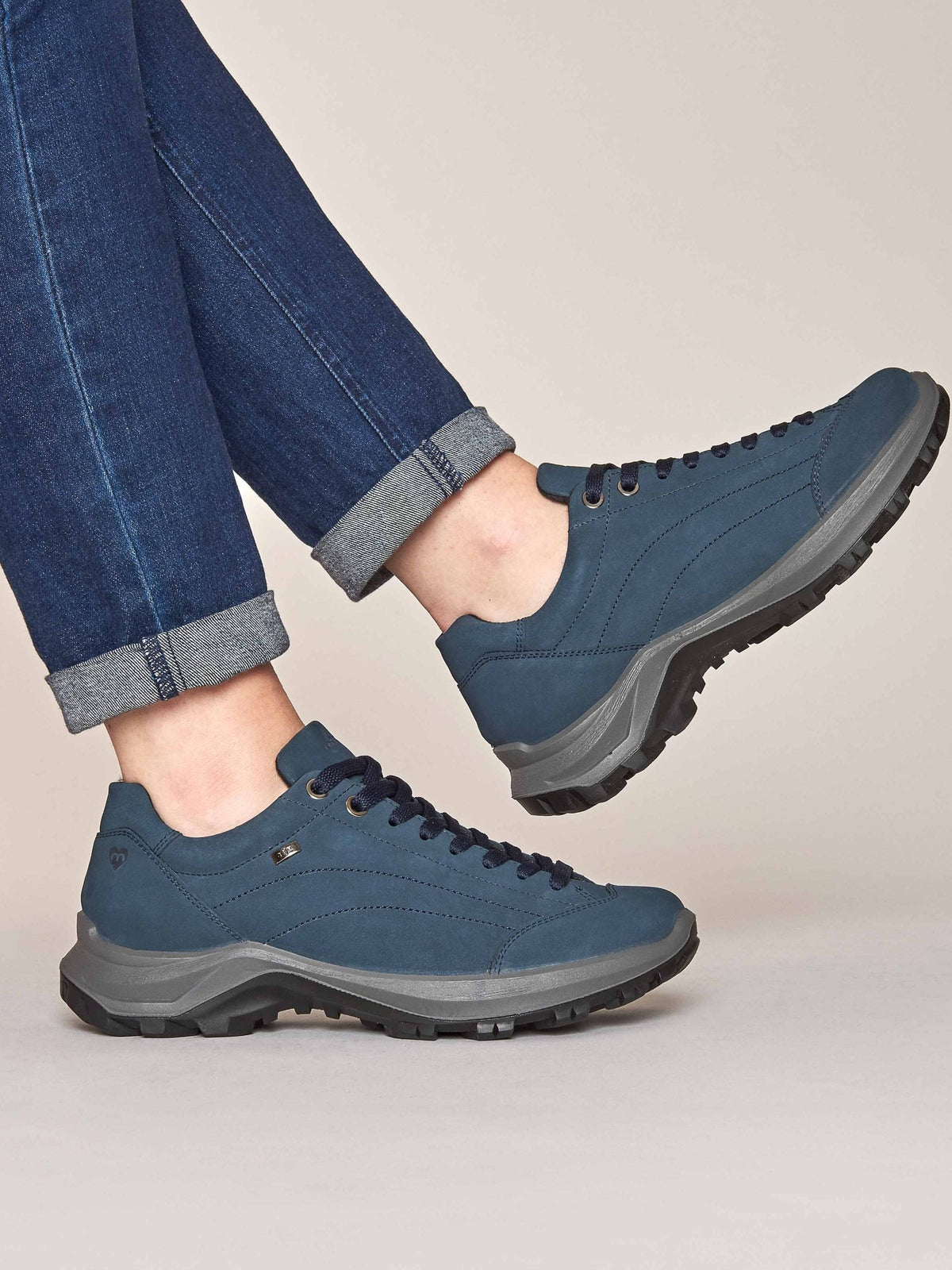 Blue Suede walking trainers - BERGEN INDIGO