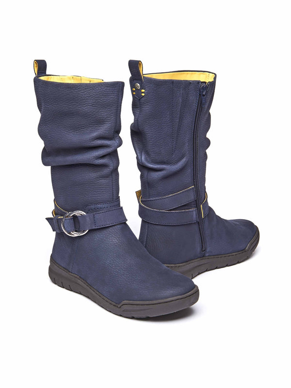 Blue mid-calf slouched boots - LAINA INDIGO