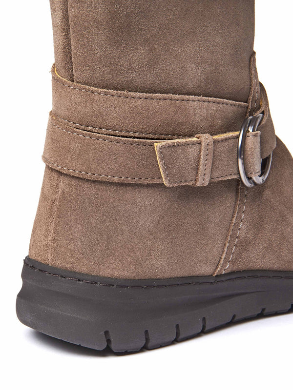 Neutral / Grey mid-calf slouched boots - LAINA PORTOBELLO GREY