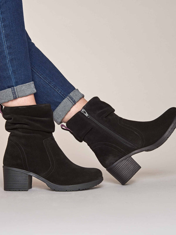 Black heeled suede ankle boots - TAYLOR 3 BLACK