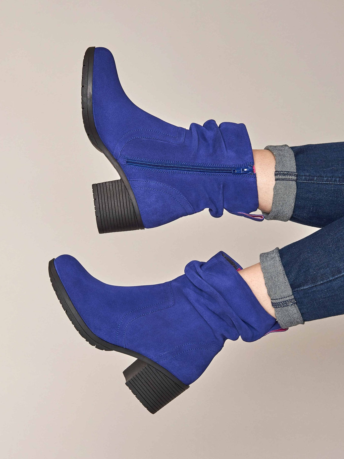 Blue heeled suede ankle boots - TAYLOR 3 ROYAL BLUE