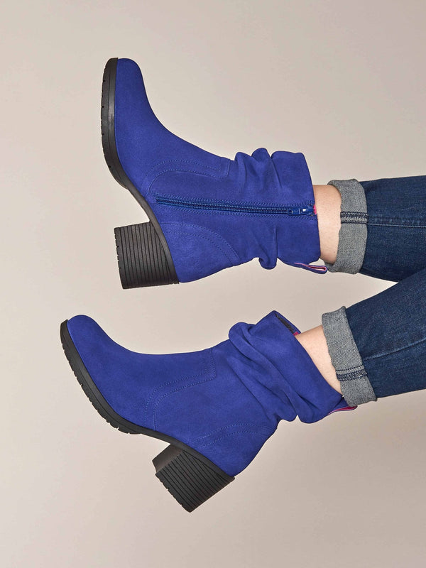 Blue heeled suede ankle boots - TAYLOR 3 ROYAL BLUE