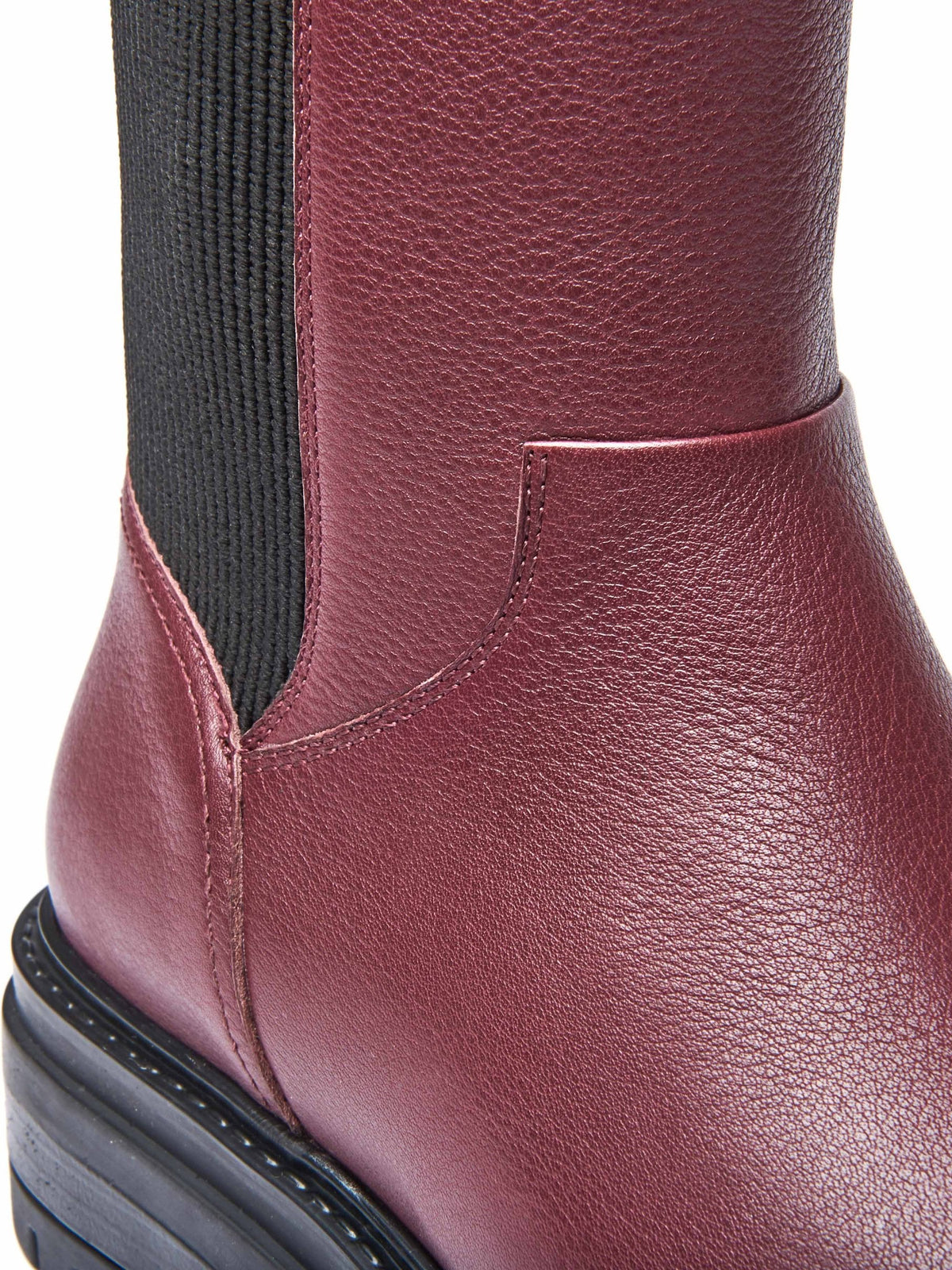 Black chunky leather Chelsea boots - RUSSULA BLACK