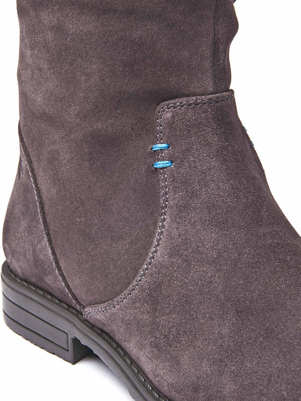 Purple ruched suede mid-length boots - GLACIER SUEDE 2 JEWEL PURPLE