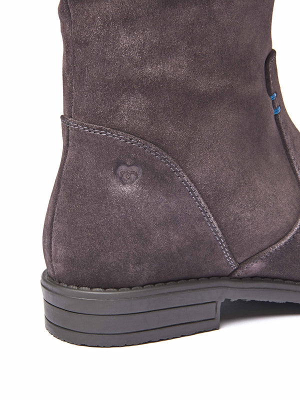 Purple ruched suede mid-length boots - GLACIER SUEDE 2 JEWEL PURPLE
