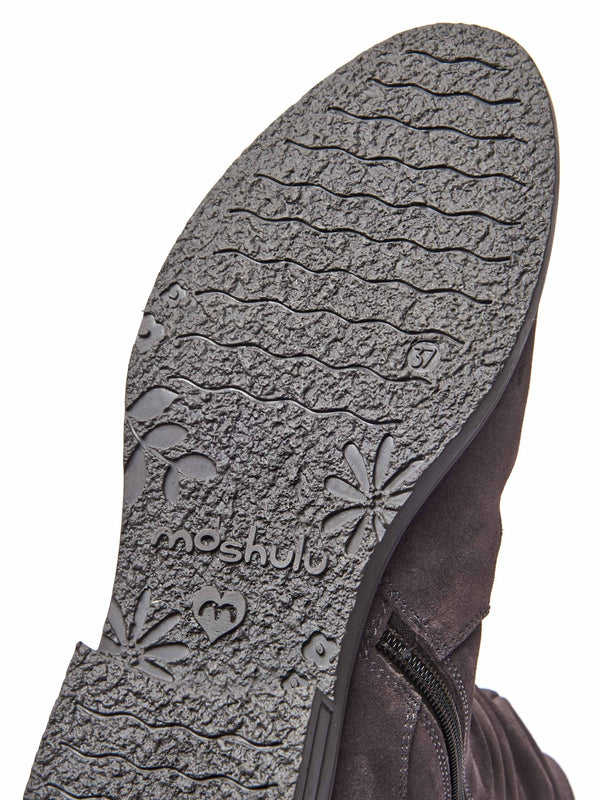 Purple ruched suede mid-length boots - GLACIER SUEDE 2 JEWEL PURPLE