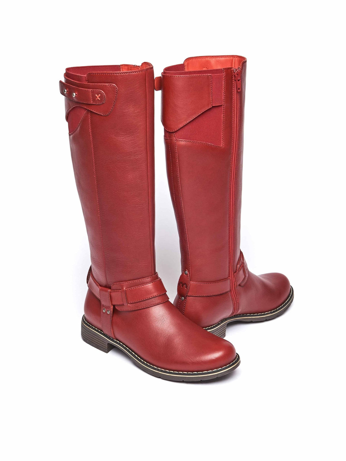 Red classic leather long boots - MISTLETOE LIPSTICK RED