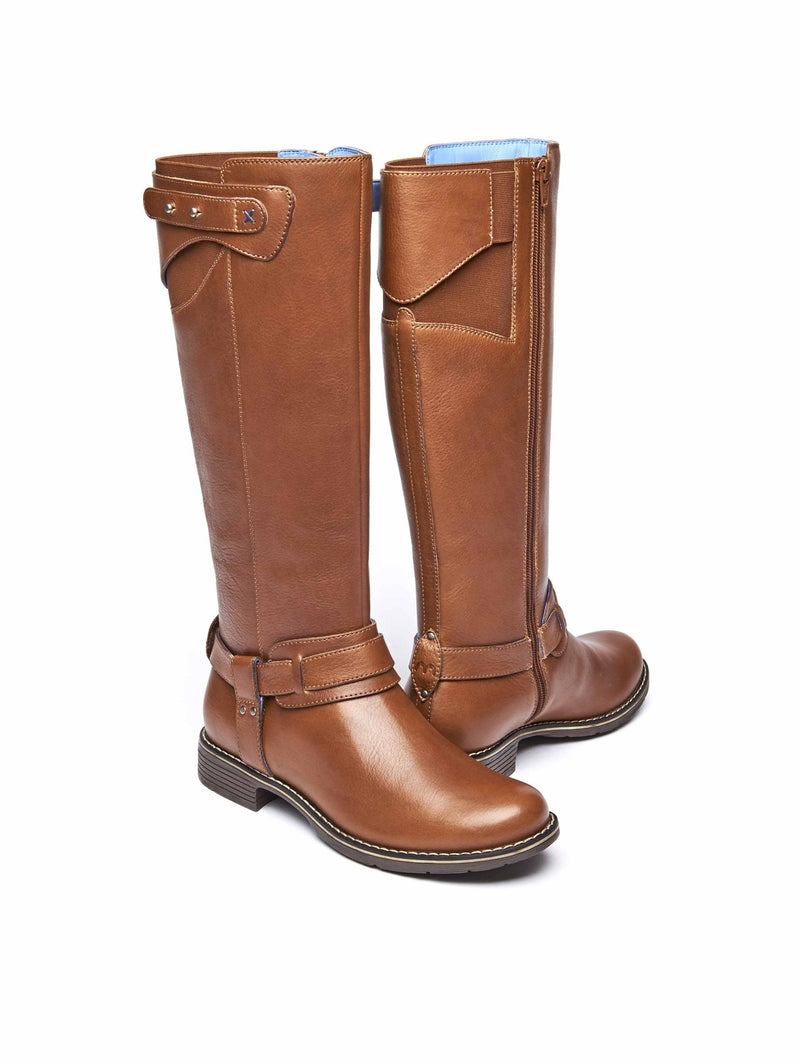 Brown classic leather long boots - MISTLETOE PECAN