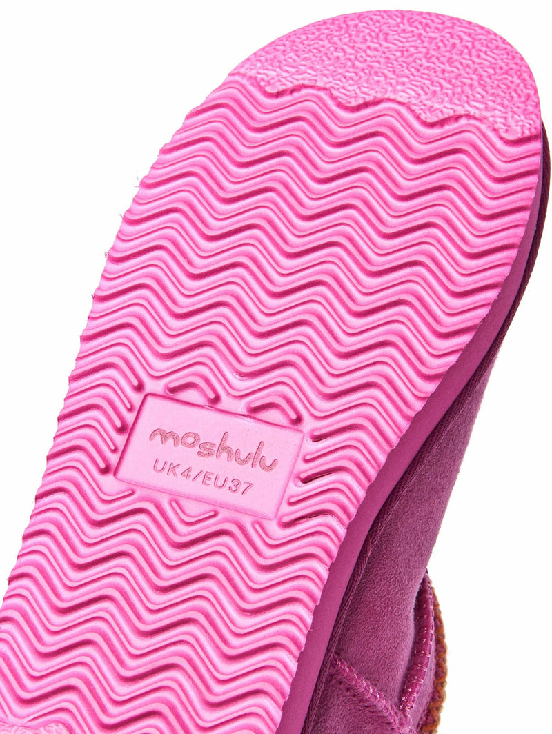 Pink sheepskin ankle boot slippers - MERRIMENT FUCHSIA PINK