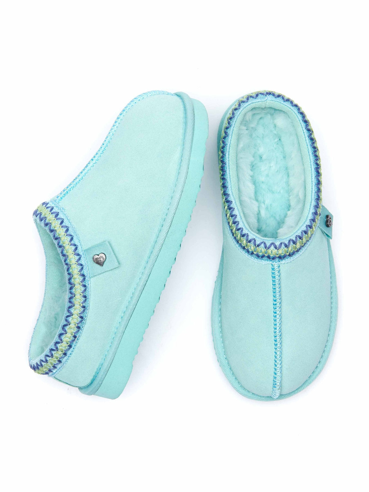 Blue scandi style sheepskin slippers - KIMOTO GLACIER BLUE