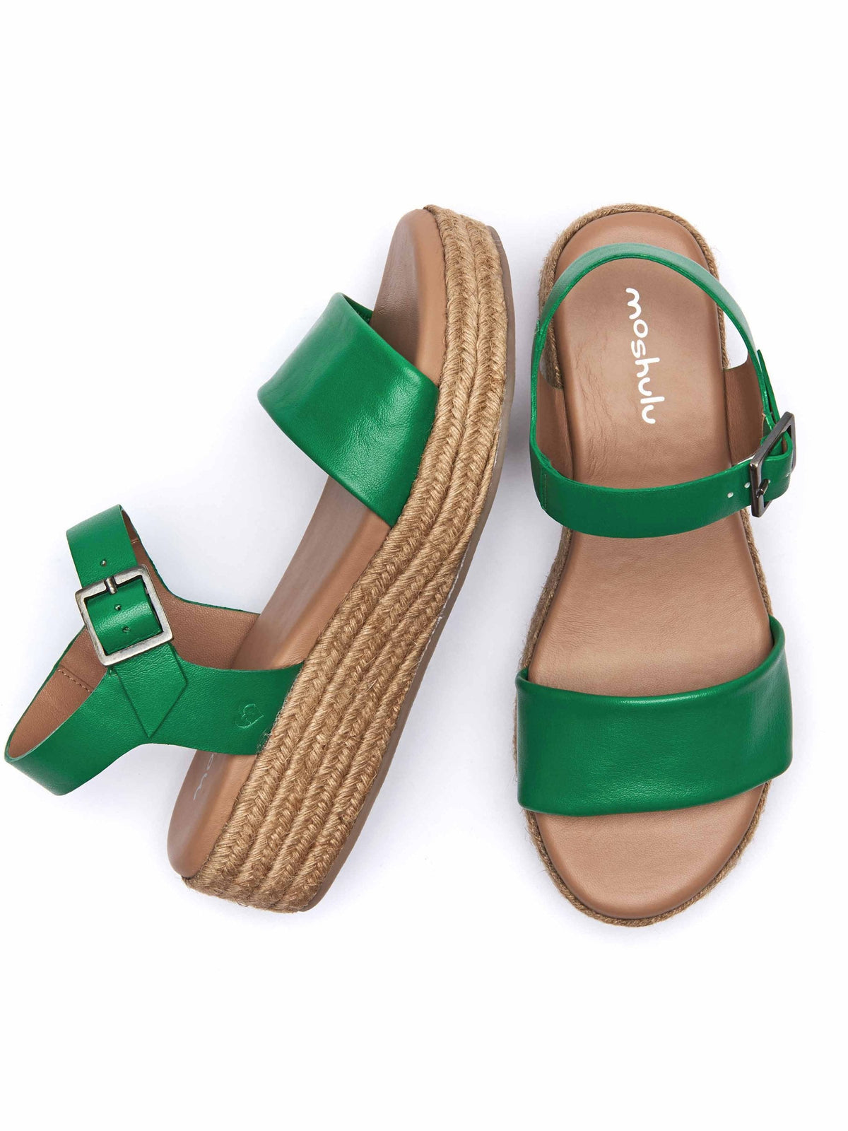 Green Espadrille flatform sandals - BALOS VIBRANT GREEN
