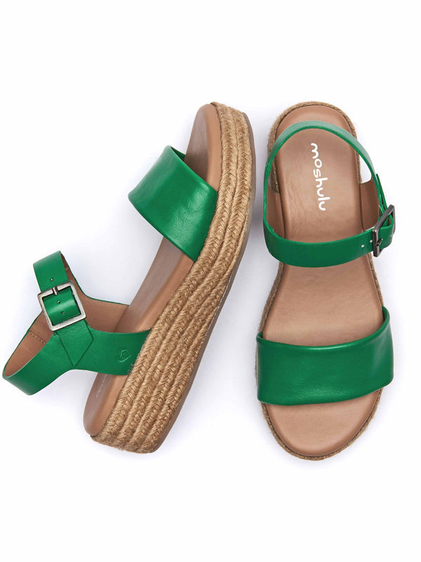 Green Espadrille flatform sandals - BALOS VIBRANT GREEN