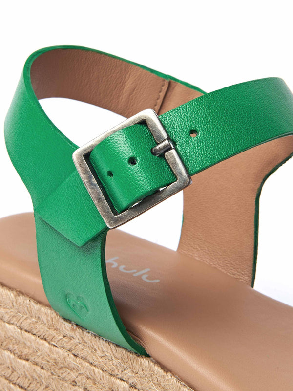 Green Espadrille flatform sandals - BALOS VIBRANT GREEN