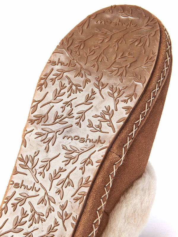 Blue sheepskin suede wedge mule slippers - SAGRADA INDIGO