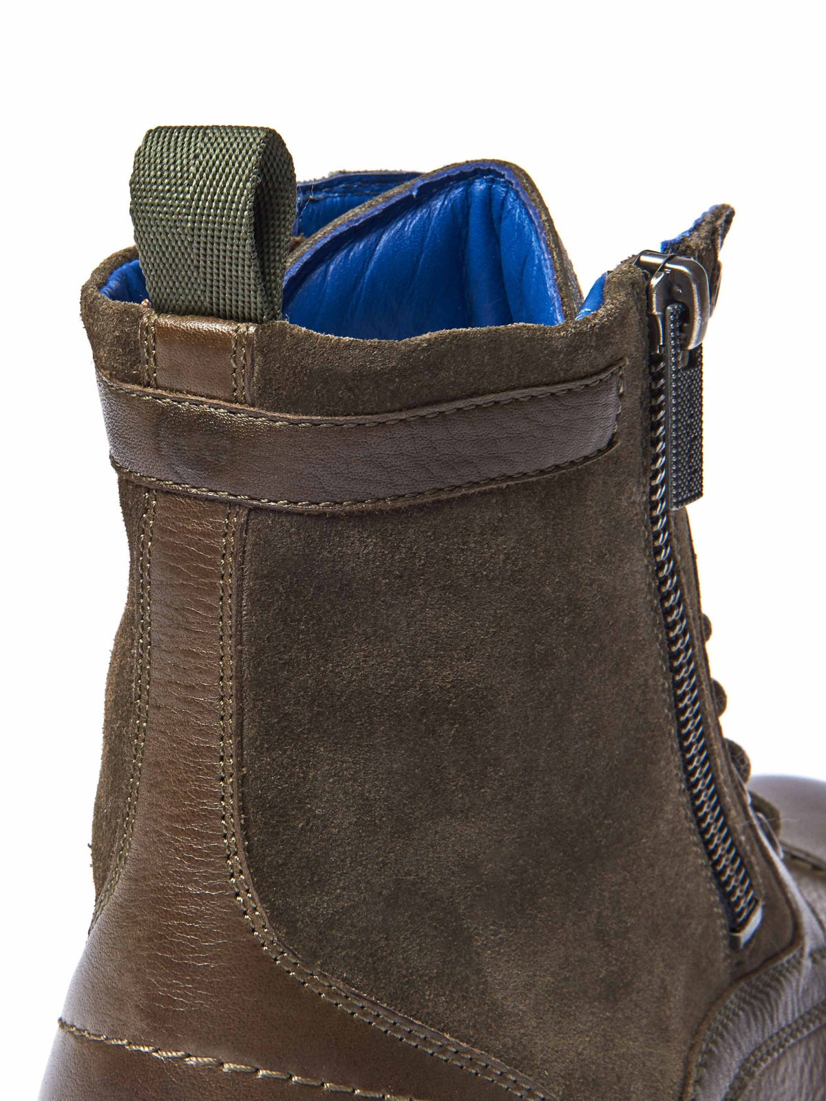 Green ladies' biker ankle boots - BARDSEY WILD OLIVE
