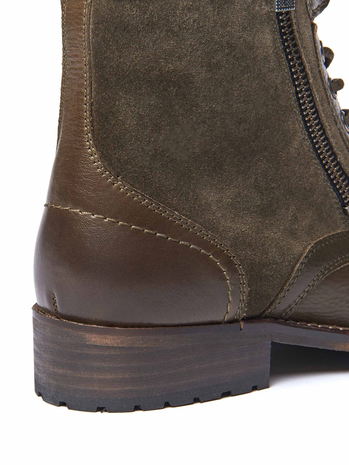 Green ladies' biker ankle boots - BARDSEY WILD OLIVE