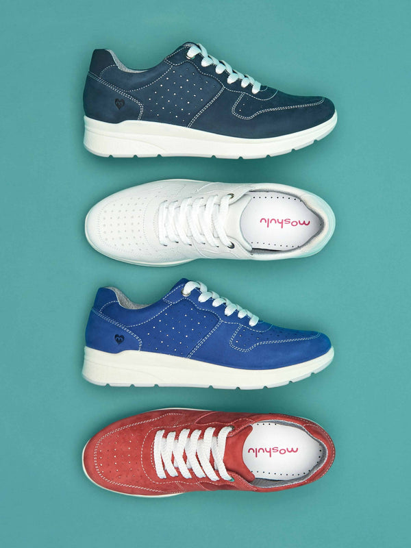 Blue Colourful nubuck trainer pumps - KAZOO INDIGO