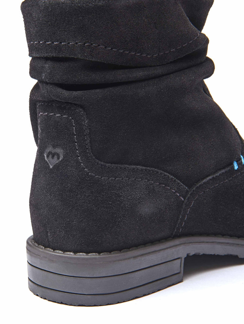 Black ruched suede pixie ankle boots - PIPISTRELLE 3 BLACK