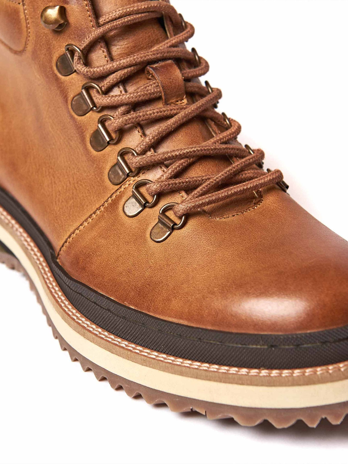 Brown men's lace up hiker-style boots - RINGER TAN