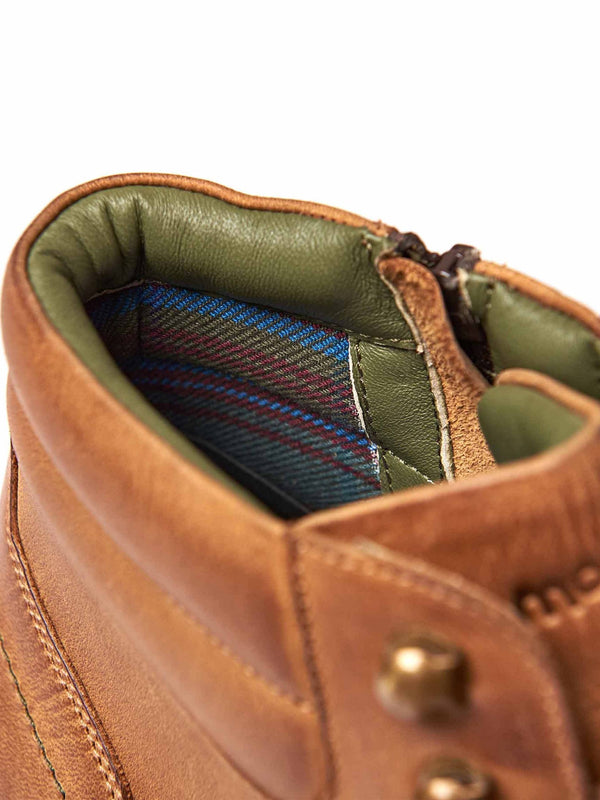 Brown men's lace up hiker-style boots - RINGER TAN