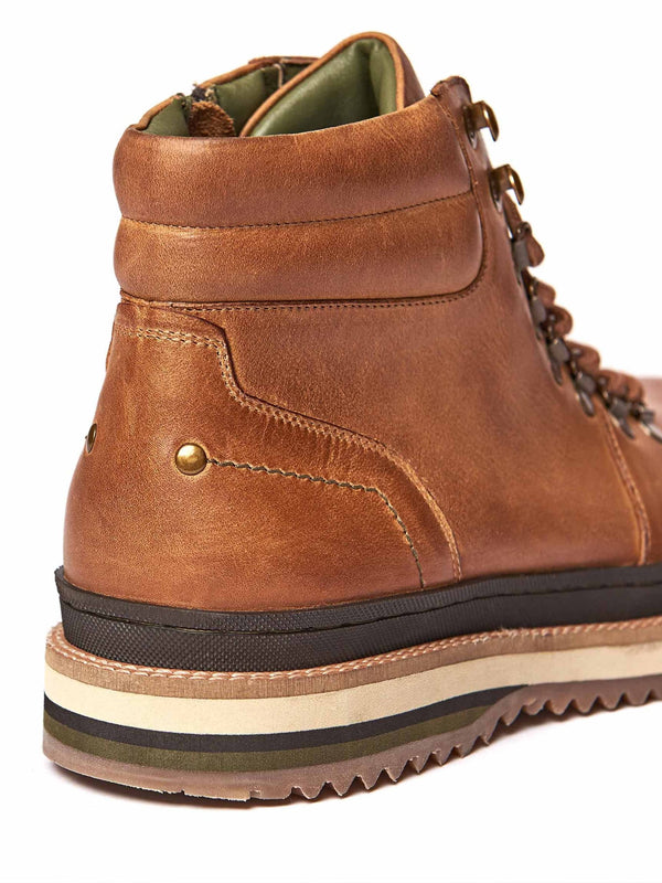 Brown men's lace up hiker-style boots - RINGER TAN