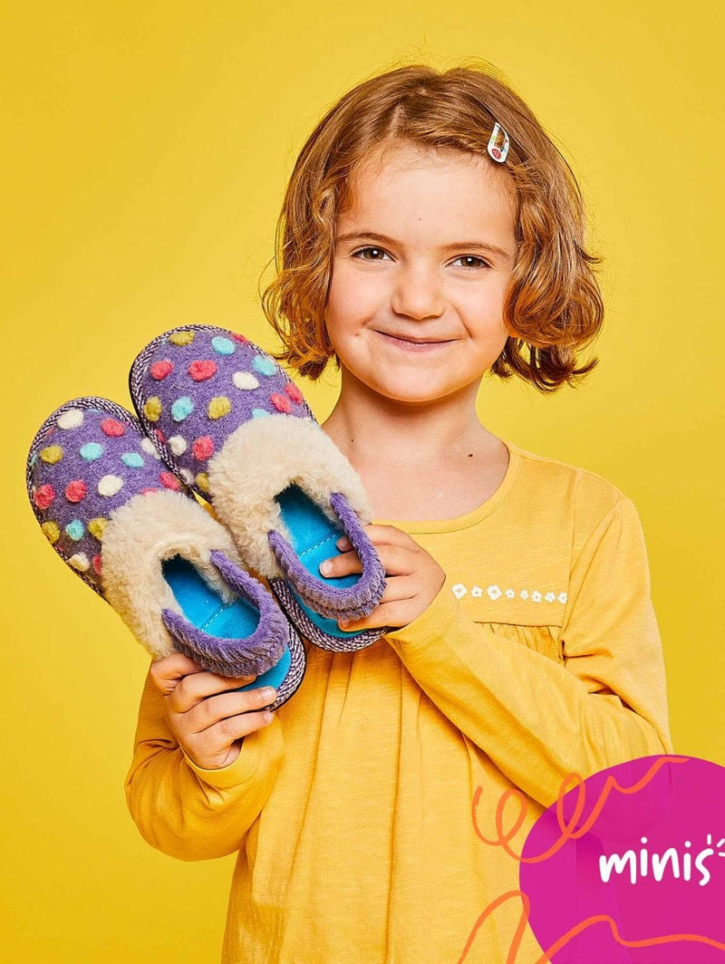 Purple kids spotty mule slippers - MINI MALIA VIOLET