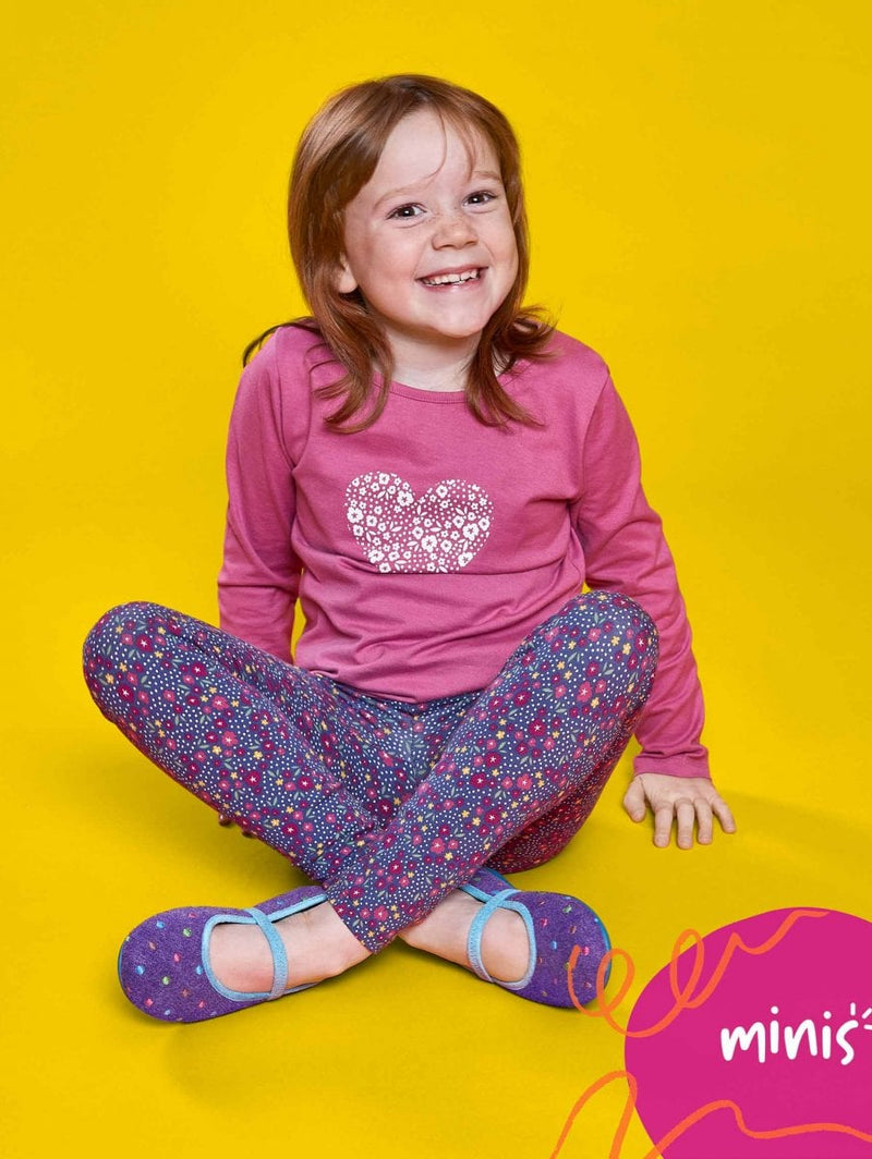 Purple kids spotty felt slippers - MINI CARAMEL VIOLET
