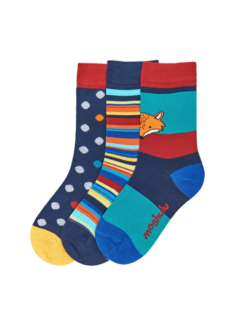 Multi kid's patterned gift box of socks - ZEBEDEE SOCK BOX MULTI