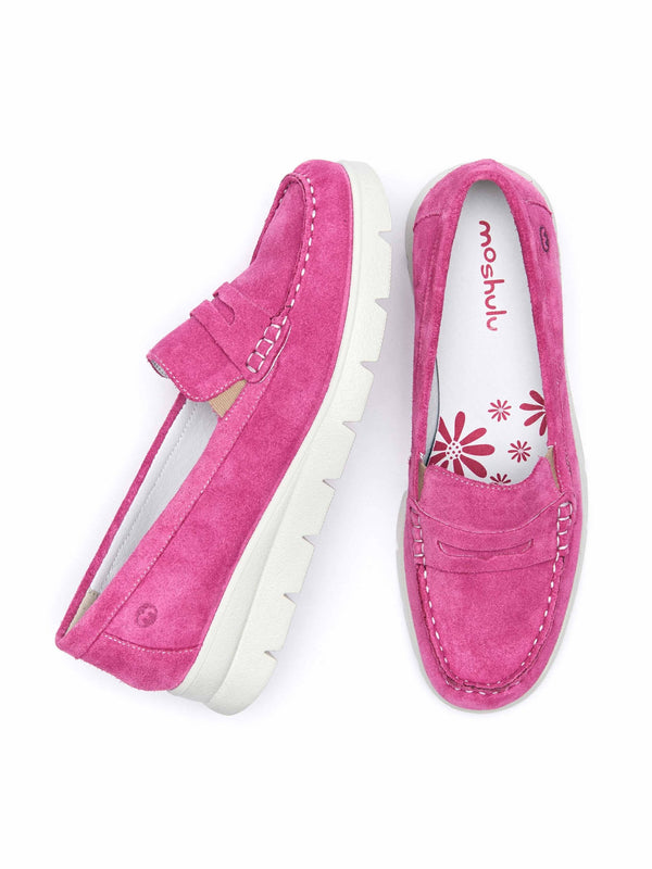 SHEARWATER FUCHSIA PINK SUEDE