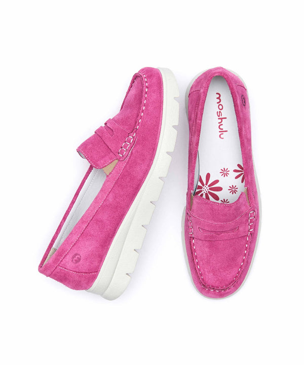 SHEARWATER FUCHSIA PINK SUEDE