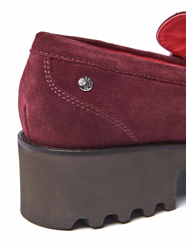Red chunky penny loafers - CALLUNA ZINFANDEL RED SUEDE