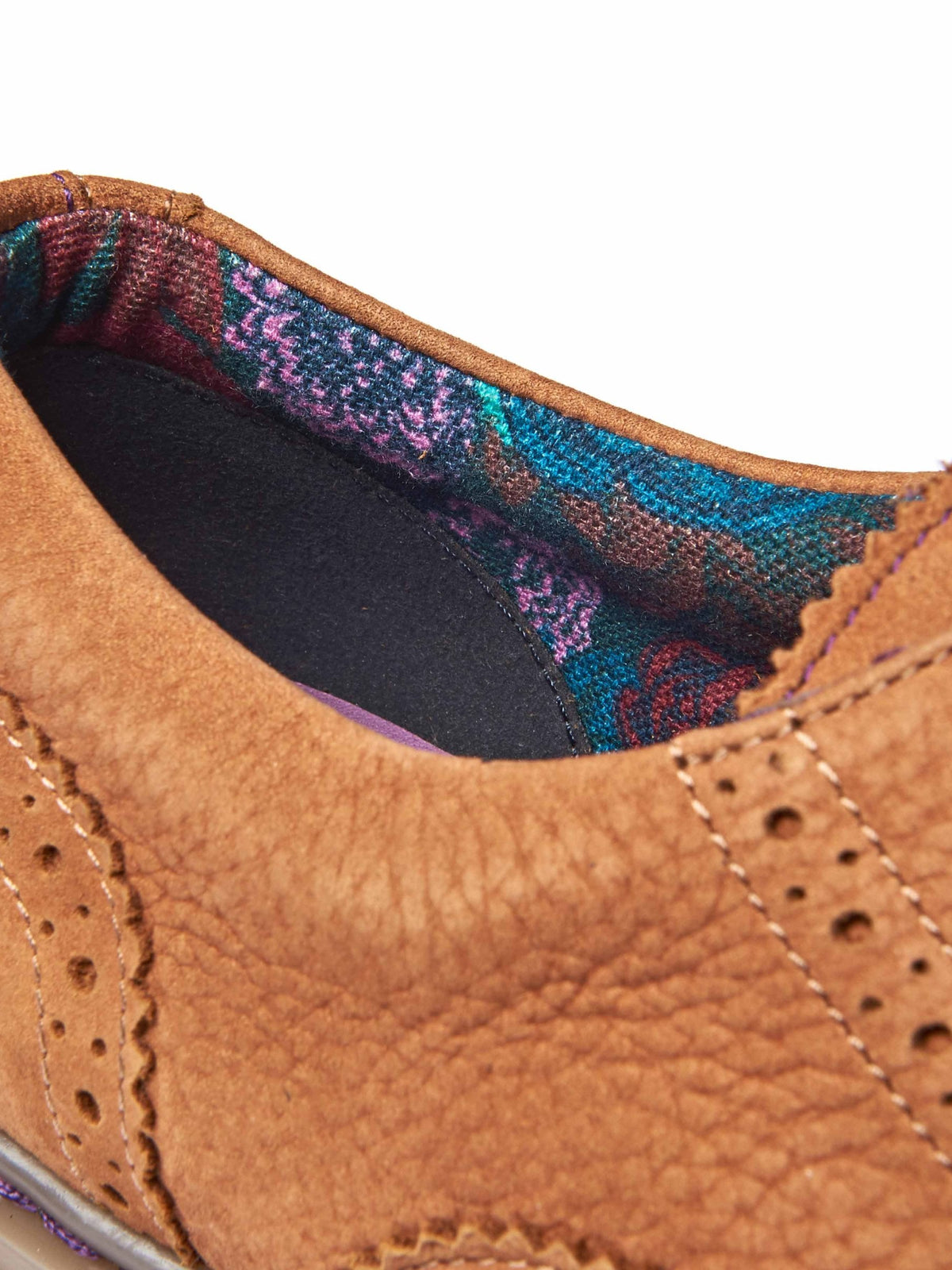 Brown women's preppy brogues - ATASSI TAN NUBUCK