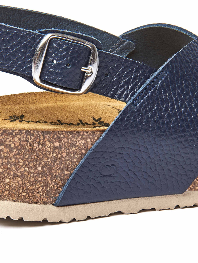 Blue slingback cork wedge sandals - HARLYN INDIGO