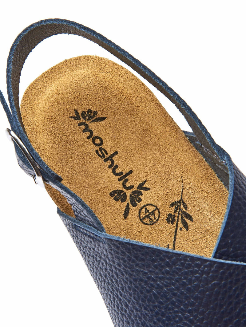Blue slingback cork wedge sandals - HARLYN INDIGO
