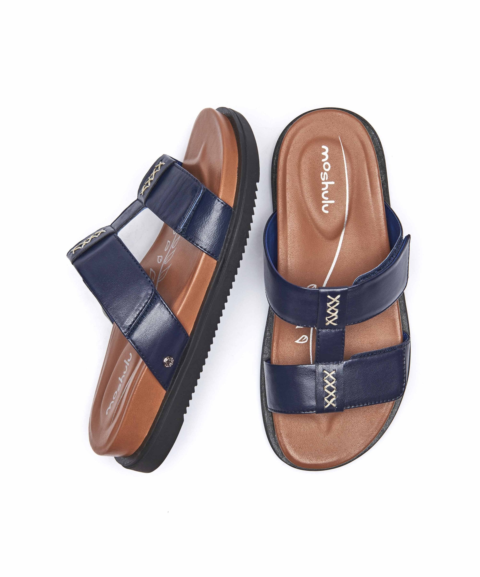 靴 22ss AURALEE LEATHER STRAP SANDAL 10 28 ATLANTA INDIGO | Blue lightweight chunky gladiator sandals