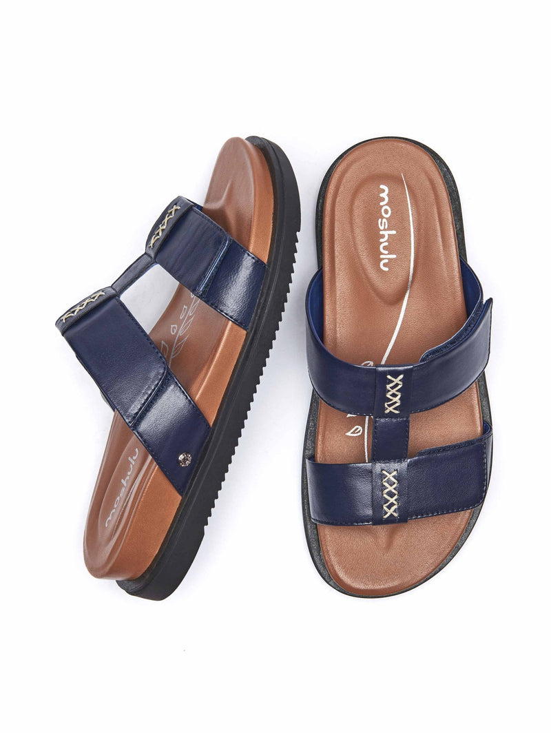 Blue lightweight chunky gladiator sandals - ATLANTA INDIGO