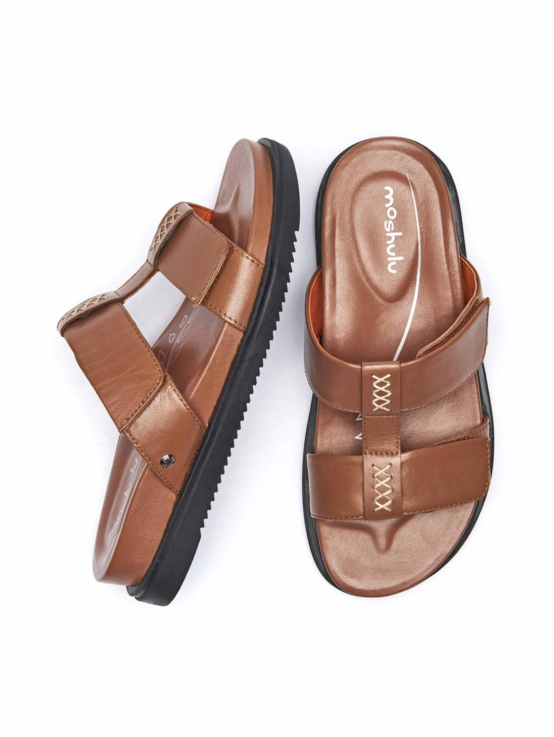 Brown lightweight chunky gladiator sandals - ATLANTA TAN