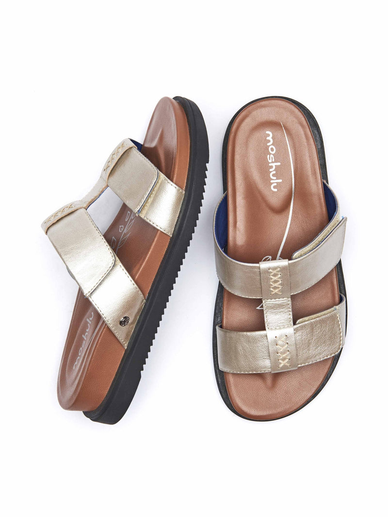 Metallic lightweight chunky gladiator sandals - ATLANTA GILT METALLIC