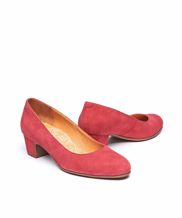 Women's Red Block Heel Shoes – moshulu