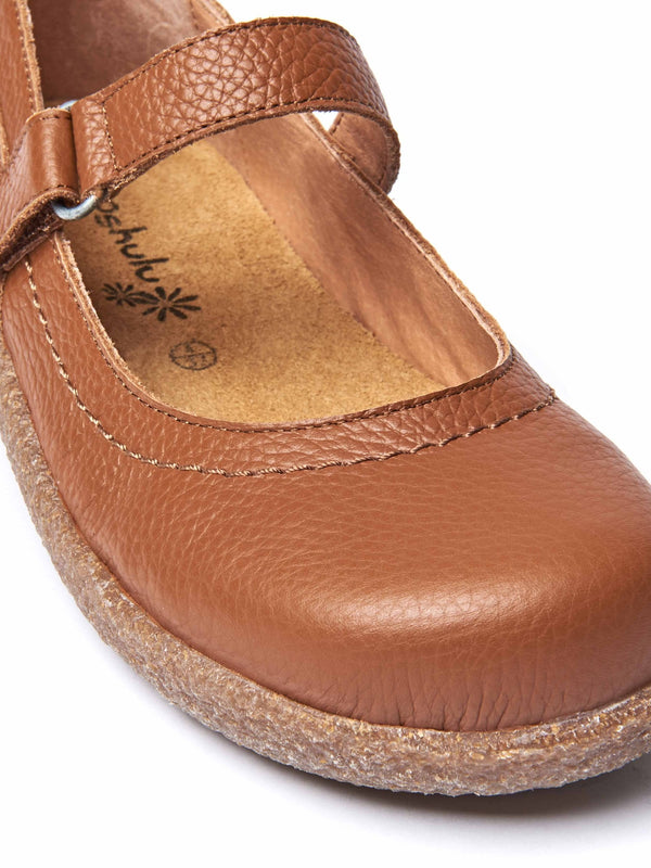 Red leather Mary Jane clog shoes - PEPPERCOMBE RED