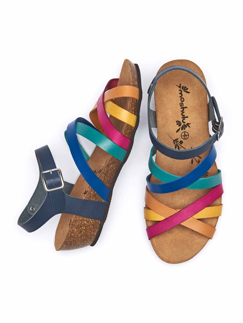 Multi wedged cork footbed sandals - ZILLA RAINBOW MULTI