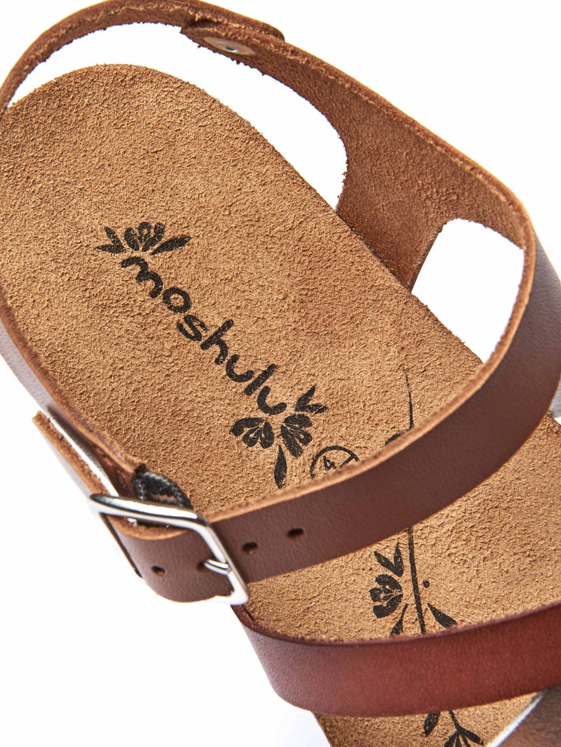 Brown wedged cork footbed sandals - ZILLA TAN MULTI