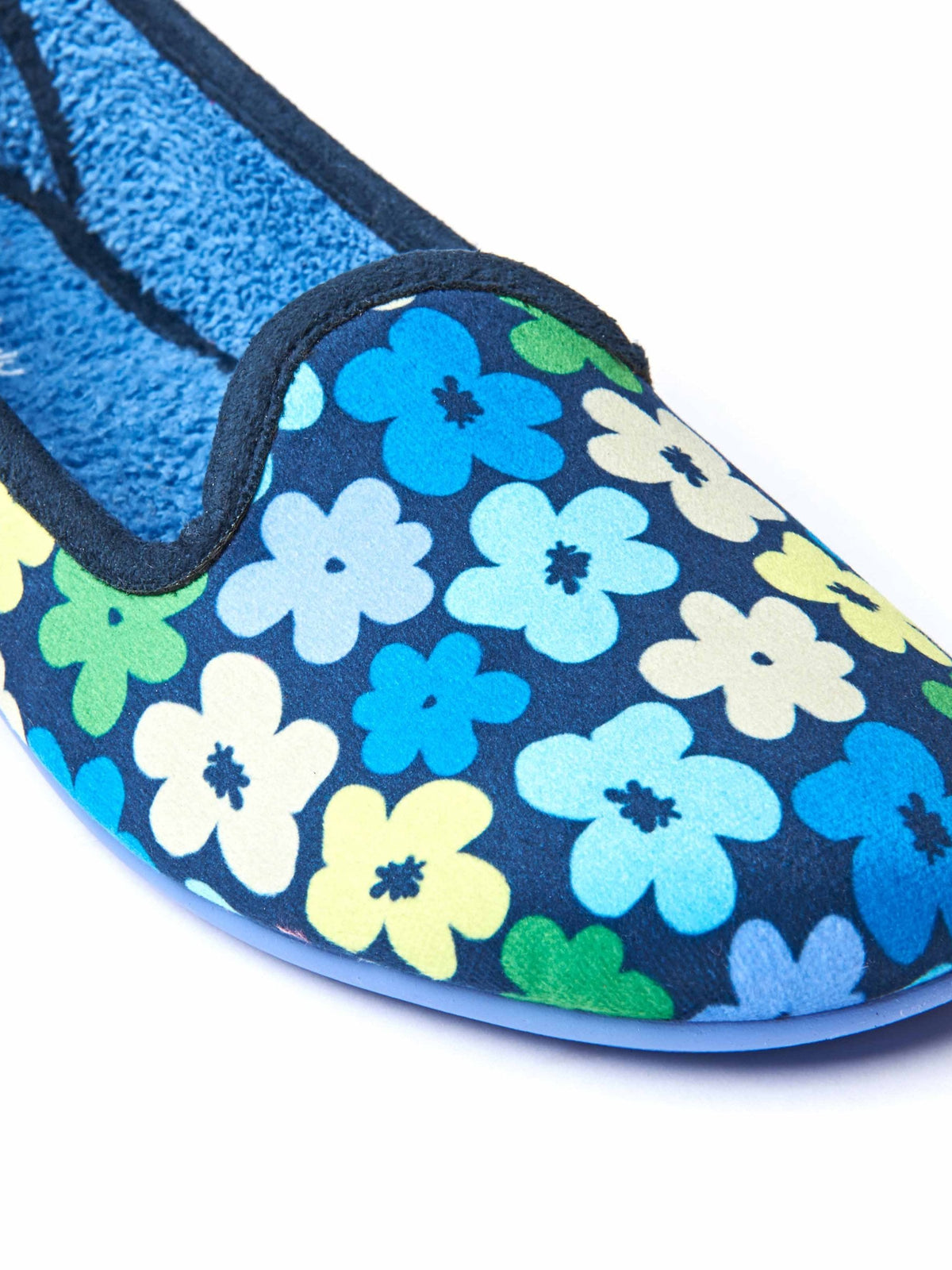 Multi / Blue patterned ballerina slippers - TEE-HEE INDIGO BOLD FLORAL