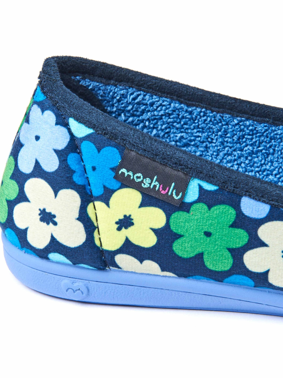 Multi / Blue patterned ballerina slippers - TEE-HEE INDIGO BOLD FLORAL