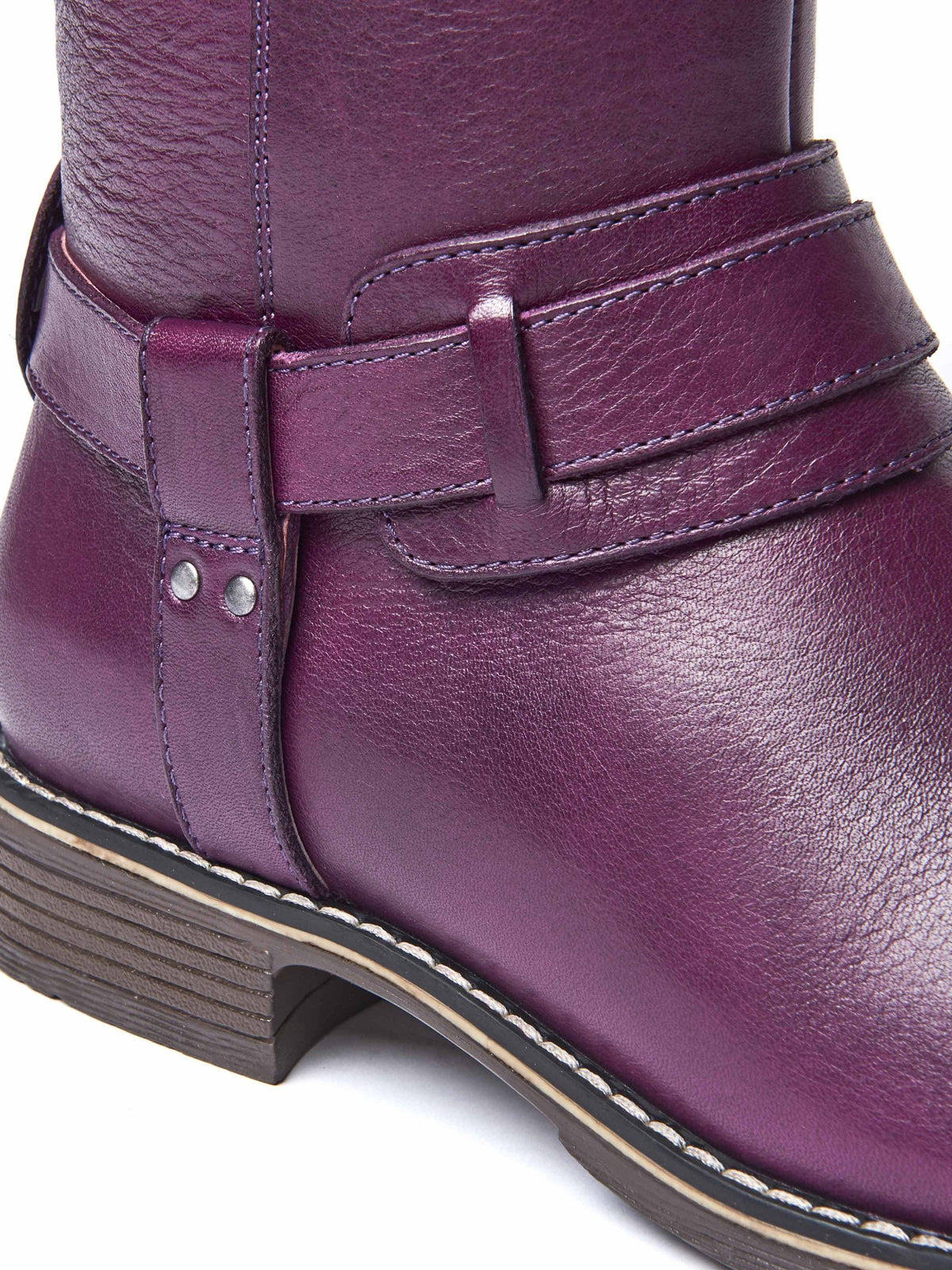 Purple classic leather long boots - MISTLETOE PLUM