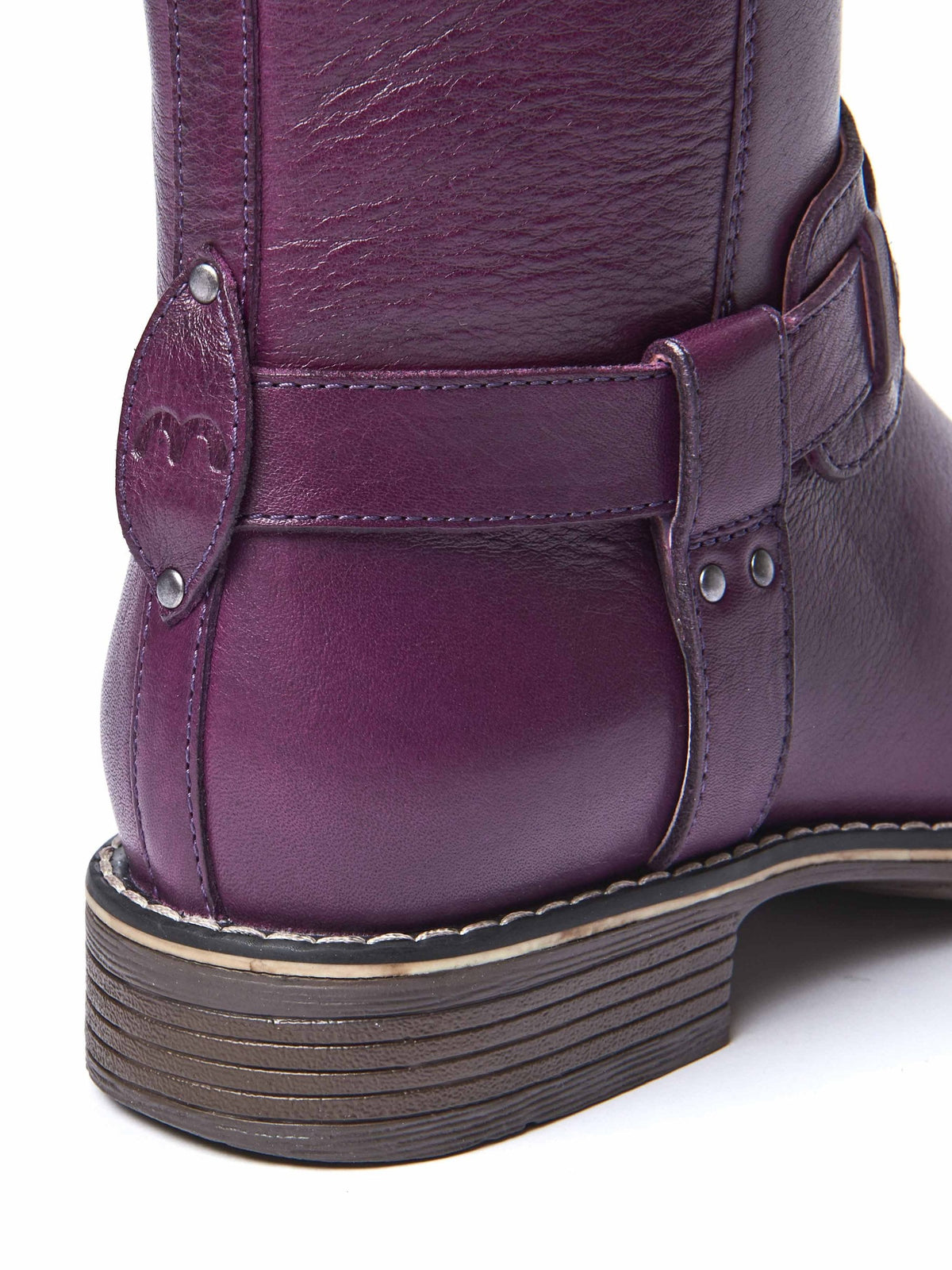 Purple classic leather long boots - MISTLETOE PLUM